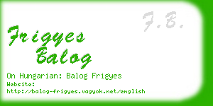 frigyes balog business card